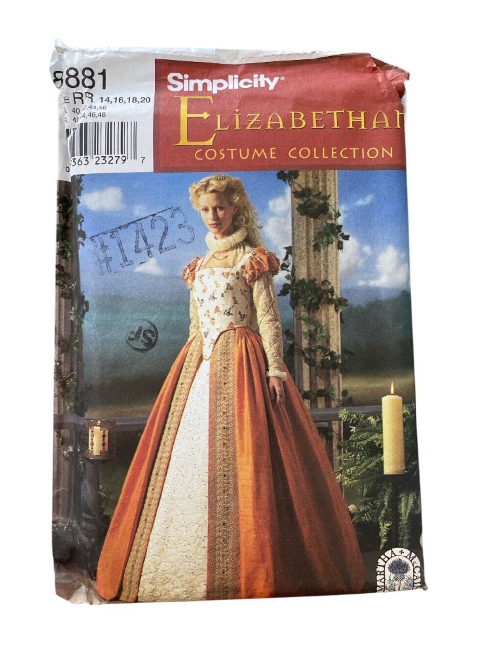 Vintage 90s Simplicity 8881 Sewing Pattern Sizes 14-20 Elizabethan Costume UNCUT